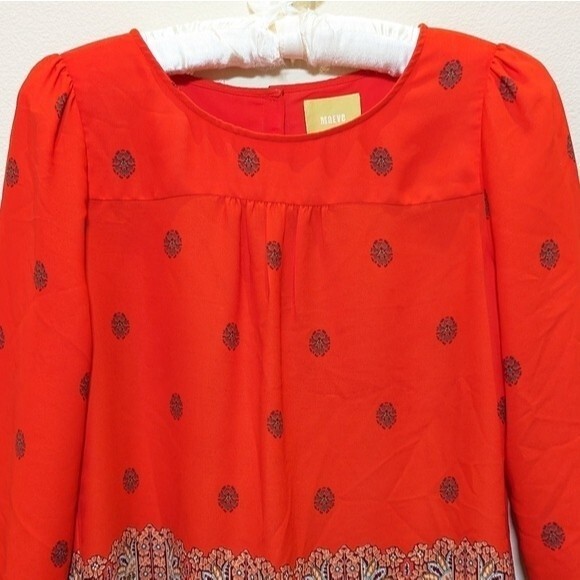 Anthropologie Maeve Rila Bordered Boho Printed Top - Picture 4 of 15